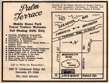 Palm Terrace Mobile Home Park Sarasota FL 1974 Ad TAK6-M10 picture
