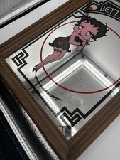 VTG BETTY BOOP - Boop Boop A Doop - Wood Framed Bar Mirror Collectible 14