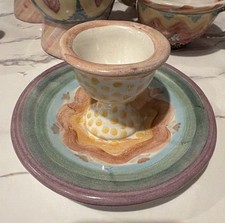 MacKenzie-Childs Vintage Keukenhof  Egg Cup with Saucer picture