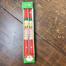 VTG 1960's Unused 12” Santa Taper Candles with Box-Set of 2 picture