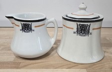 Vintage Shenango China Restaurant Ware Creamer & Lidded Sugar Set 1930s Hotel picture