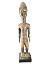 Baule Colon Figure Ivory Coast Genuine African Tribal Art Colonial Statue picture