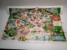 Vintage 1990 SIX FLAGS Over Mid-America Theme Park Souvenir Map Bugs Bunny 50th picture