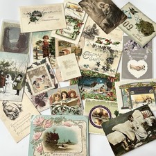 Antique Beautiful Christmas Postcard Lot Of 20 Some Embossed Variety picture