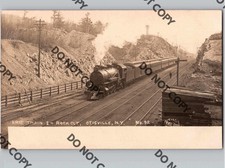 c1910 Erie Train Engine Locomotive #1 Rock Cut OTISVILLE New York NY Orange RPPC picture