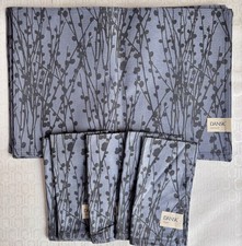 NEW DANSK SOREN 5PC PLACEMATS& 5 PRINT BLUE CLOTH DINNER NAPKINS picture