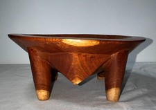 Vintage Carved Kava Fiji Wooden Ceremonial Bowl Tri-Leg picture