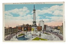 Bird's-eye View of Monument Place~ Indianapolis Indiana ~ Antique 1920s Postcard picture