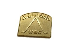 Bella Vista WGC Pin Gold Tone Crossed Golf Clubs Lapel Hat Pinback Golfing Sport picture
