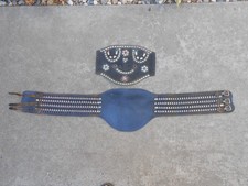 Vintage Buco Leather Kidney Belt Joseph Buegeleisen Detroit Studded Three Buckle picture