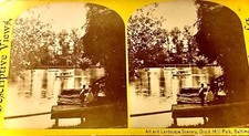 STEREOVIEW CARD-W.M. CHASE—BALTIMORE MD—DRUID HILL-“SKATING LAKE”—VINTAGE-1800’s picture