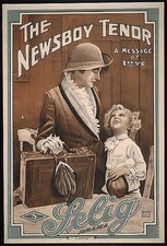 Photo:The Newsboy Tenor A Message of Love 1914 Film Poster Selig Drama picture
