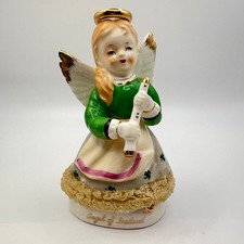 Vintage 50s Art Gift Angel Of Ireland Figurine Porcelain Girl 1958 Japan 4.25