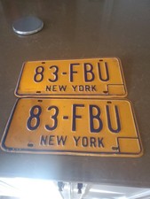 1973-1986 New York License Plate Pair  83-FBU picture