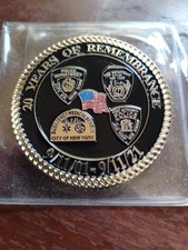 RARE 9/11 Traveling Memorial 20th Anniversary Exhibit Challenge Coin NYPD NYFD picture
