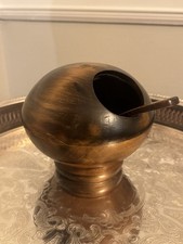 vintage mid-century modern turned wooden orb salt cellar or nut dish picture