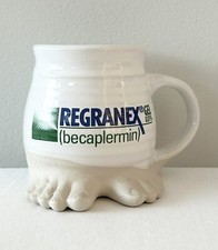 Regranex Gel Mug Pharmaceutical Advertising Coffee Cup with Feet FBI USA Pottery picture
