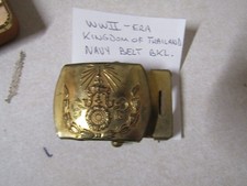 VINTAGE MILITARY BELT BUCKLE FROM KINDOM OF THAILAND NAVY WW2 ERA picture