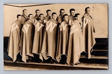 Wesleyan Men’s Baseball Team Photo Cloak Blanket “W” Postcard RPPC c1915 Ohio picture