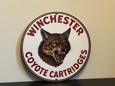 Winchester Coyote  Hunting  Cartridges Vintage  Style Metal Sign Hi Gloss picture