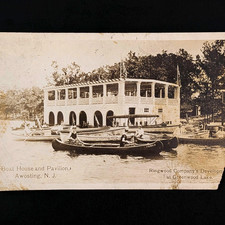 Antique RPPC Greenwood Lake Awosting NJ Boat House & Pavilion Ringwood Company picture