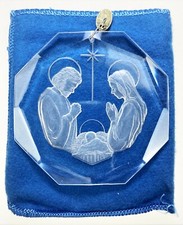 Nativity Acrylic Ornament Retro Vtg 1977 USA ‌‌‌‌Jesus Mary Joseph Christmas  picture