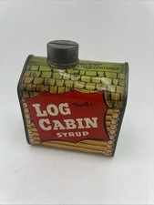 Vintage Towle's Log Cabin Syrup Tin Coin Bank with Cap picture