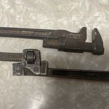 2 Antique Trimont Mfg Co Roxbury Mass. Pipe Wrenches Tool Pat. 1897/1911 picture