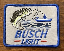 Busch Light Bass Fishing Beer Vintage Style Retro Iron Sew One Patch Cap Hat picture