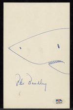 Peter Benchley JAWS Author Hand Drawn Sketch Signed Paper PSA DNA Authentic COA picture