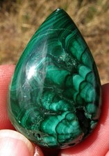 MALACHITE Mineral Polished Cabochon Gem Stalactite Teardrop Cab Gemstone picture