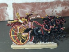 VTG Schmittdiel German Zinn Flat Hand Painted Roman Quadriga 4 Horse Chariot picture