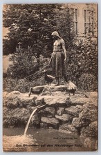 Antique Germany Postcard BERLIN Das Gaenseliesel Fountain 1911 picture