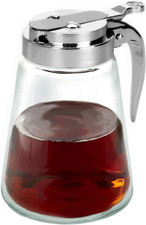 Glass Bottle Syrup Pitcher Honey Maple Syrup Dispenser Retracting Spout 12 Oz picture