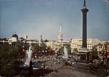 Trafalgar Square London England vintage postcard m291 picture