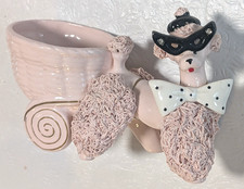 Vintage NAPCO, Japan Pink Poodle Planter Spaghetti Fancy Rhinestone Sunglasses picture