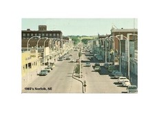 1960's Norfolk, NE  Street Scene Fridge Magnet picture