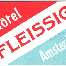 Vtg 1930s Amsterdam Hotel Fleissig Luggage Label Trunk Netherlands Holland Decal picture