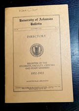 1932-1933 University Of Arkansas Bulletin Directory Handbook  picture