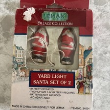 Lemax Village Yard Light Santa Set of 2 Tiny Blow Mold Vint. 1993 New picture