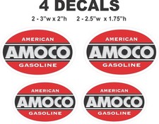 4 Oval American Amoco Gasoline Vinyl Decals picture