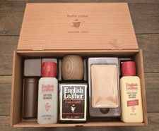 New Vintage English Leather Wooden Treasure Chest Colgne After Shave Soap NOS picture
