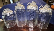 4 ARTHUR COURT Grape Clear Glass Canisters 2x15” 13