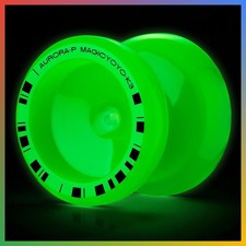 Glow In Dark Pro Yo Yo Unresponsive Finger Spin ABS Plastic Green picture