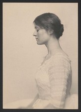 Photo:Unidentified Woman Profile Portrait 1900s Studio Photograph picture