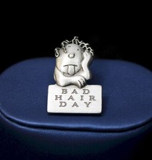 Vintage Bad Hair Day Whimsical Pewter Pin by J. Benton picture