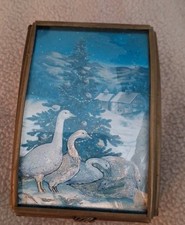 Brautiful Vintage Iridescence Geese Trinket Jewelry Box-Lynn Bywaters 4x2 3/4