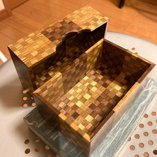 Japanese Yosegi-Zaiku Marquetry Business Card Case Small Item Holder with Box picture