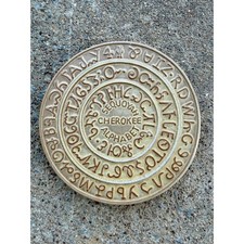Frankoma Pottery Sequoyah Cherokee Alphabet Syllabary Trivet Prairie Gold 7TR picture