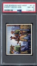 1949 Bowman Wild West #F-9 Sherriff Defies Mob PSA 8  *DS15935 picture